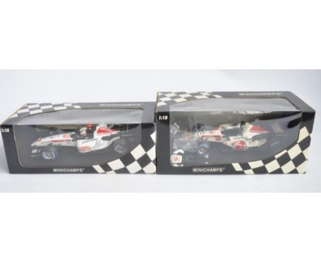 2x Minichamps (Paul's Model Art) 1/18 diecast Formula 1 Jenson Button Honda car models to include limited edition 100 060112 