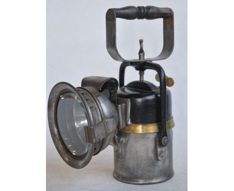 Vintage carbide railway/miners hand lamp by The Premier Lamp &amp; Engineering Co, Leeds 