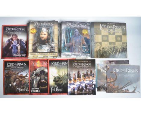 Eagle Moss Lord Of The Rings chess collection with boxed chessboard, magazines (1-55 inclusive) and 59 boxed painted model fi