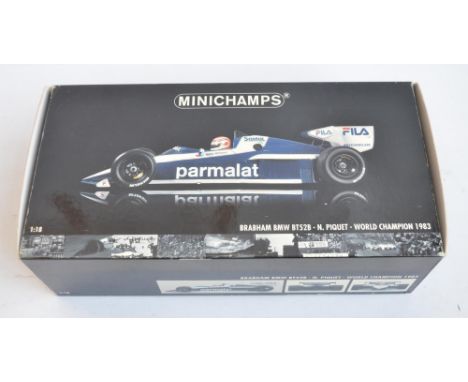 Minichamps 1/18 scale diecast highly detailed Brabham BMW BT52B (181 830105) N.Piquet, World Championship 1983. Featuring wor