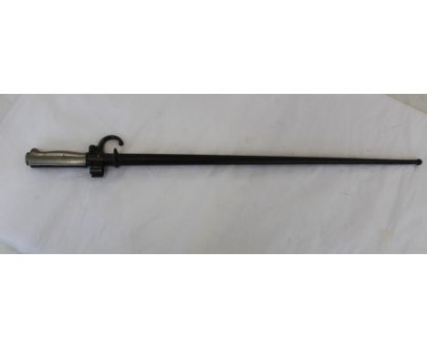 French 1886 pattern Lebel Rifle Bayonet. Numbers on quillon. in original scabbard. The blade has been cut down to 35cm 