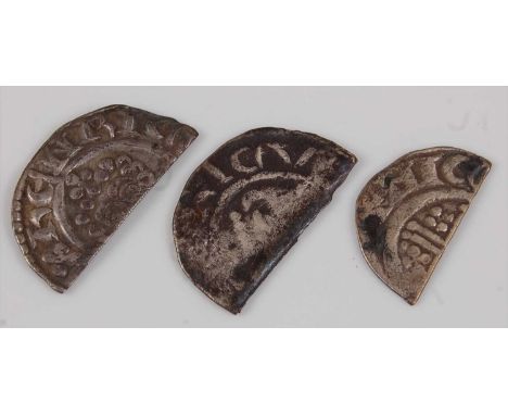 England, Henry II (1154-1189) silver penny, cut, together with a Richard I (1189-1199) silver penny, cut and a John (1199-121