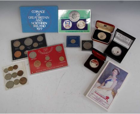 Great Britain, a collection of miscellaneous coins to include 2005 Trafalgar silver proof $1, Pobjoy Mint 1977 silver jubilee