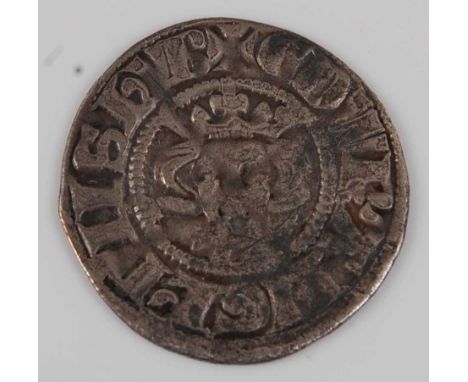 England, Edward I (1272-1307) silver penny, class 4a (1282-1289), Bury St Edmunds mint, obv; front facing crowned bust, rev; 