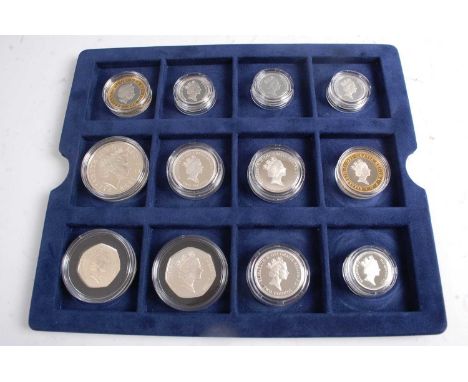 Great Britain, a collection of mainly silver proof coins to include HRH Prince Charles 1948-1998 five pounds, Bank of England