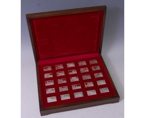 Elizabeth Our Queen, a cased set of twenty five commemorative silver ingots, boxed with certificates.