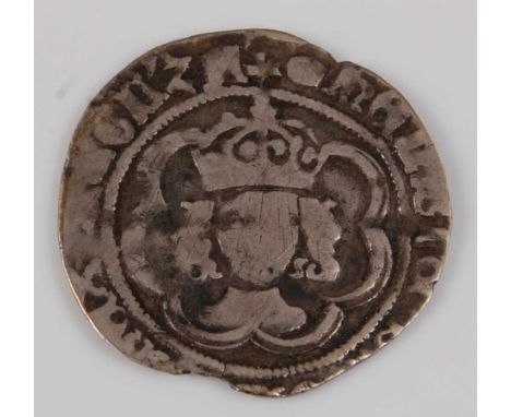 England, Henry VIII (1457-1509) silver half groat, Canterbury mint, obv; crowned bust, rev; long cross with three pellets in 