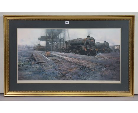 A large Limited Edition coloured railway print after David Shepherd titled “Black Five Country” (Ltd ed no 483/850), signed i