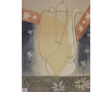 Pablo Picasso, a coloured lithograph, bears label verso 'La Cafetière au Fond Etoile, Picasso 15th Sept. 1946...Picasso: pien