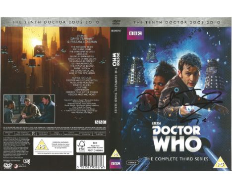 Actor David Tennant signed DVD sleeve from Doctor Who: The Tenth Doctor 2005-2010, The Complete Third Series, together with u