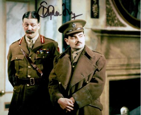 Stephen Fry signed Blackadder 10x8 colour photo. Stephen John Fry (born 24 August 1957) is an English actor, broadcaster, com