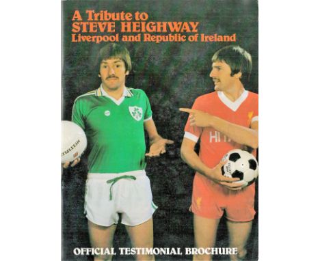 A Tribute to Steve Heighway Vintage Programme. Good condition. All autographs come with a Certificate of Authenticity. We com