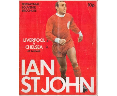 Ian St John Testimonial Vintage Programme Liverpool v Chelsea at Anfield. Good condition. All autographs come with a Certific