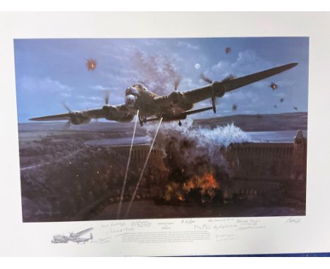 Philip West Multi Signed Colour 33x24 Print Titled Primary Target Print. Limited Edition 13/380. Handsigned in Pencil by 617 