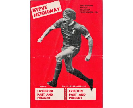 Steve Heighway Testimonial Match Vintage Programme. Good condition. All autographs come with a Certificate of Authenticity. W