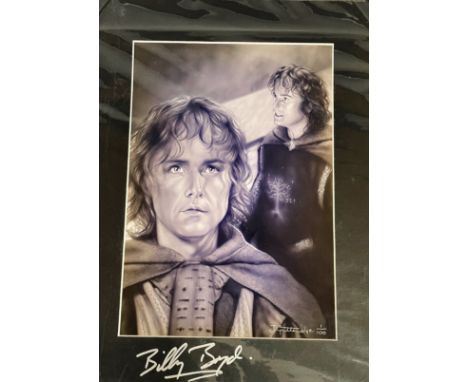 Billy Boyd (Pippin from Lord Of The Rings) Limited Edition 1/100 Handsigned 11. 5x8 Black and White Printed Artwork by Duncan