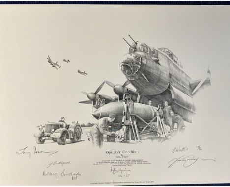 Nicolas Trudgian Multi signed black and white pencil drawn 16x12 Print Titled Operation Catechism. Limited Edition 183/250. H