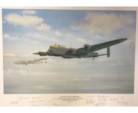 Maurice Gardner Multi Signed 27x20 Colour Print Titled  Grand Slam Guardian. Signed in Pencil by Hedley Hazelden, Bill Reid, 