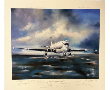 Aviation Artist Jon Westwood Multi Signed colour 19x17 Print Titled Nimros The Mighty Hunter. Limited Edition 3/150. Handsign