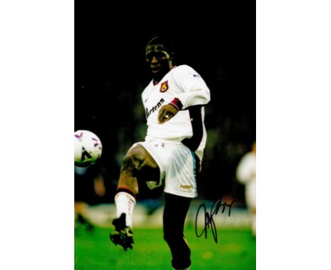 Marc Vivien Foe signed West Ham United 12x8 colour photo. Marc-Vivien Foe (1 May 1975 - 26 June 2003) was a Cameroonian profe