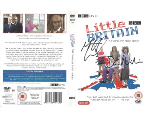 Comedians Matt Lucas and David Walliams signed DVD sleeve from Little Brittain: The Complete First Series. Little Britain is 