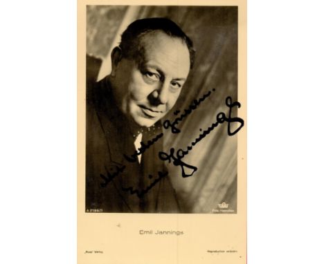 Emil Jannings signed 6x4 sepia vintage photo. Good condition. All autographs come with a Certificate of Authenticity. We comb