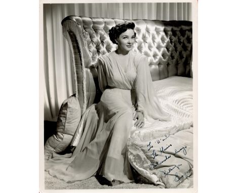 Kathryn Grayson signed 10x8 black and white vintage photo dedicated. Good condition. All autographs come with a Certificate o