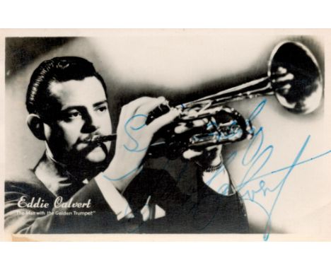 Eddie Calvert signed 5x3 black and white photo card. Albert Edward Eddie Calvert (15 March 1922 - 7 August 1978) was an Engli