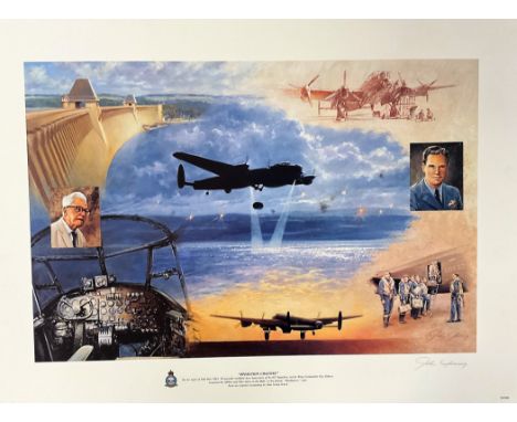 Artist John Young Signed Colour 27x20 Print Titled Operation Chastise. Artist Signed in pencil. An RAF Production. Good condi