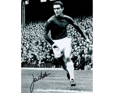 John Aston signed 8x6 Manchester United black and white photo. John Aston Jr. (born 28 June 1947) is an English former profes