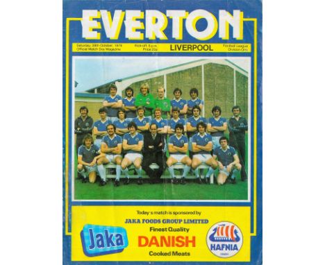 Vintage Programme Everton V Liverpool 28th October 1978. Good condition. All autographs come with a Certificate of Authentici