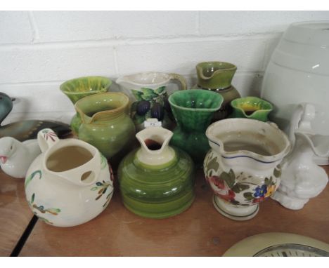 A selection of ceramic jugs and similar kitchen wares