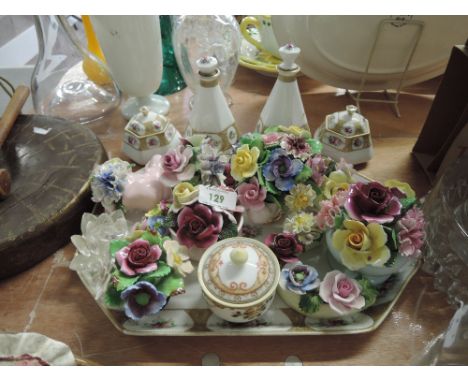 A selection of vintage ceramics including Noritake dressing table set