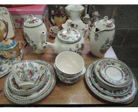 A vintage part tea dinner service by Johnson bro's Indian Tree design