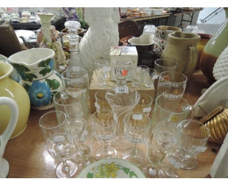 A selection of vintage clear cut and crystal glass wares including Dartington etc