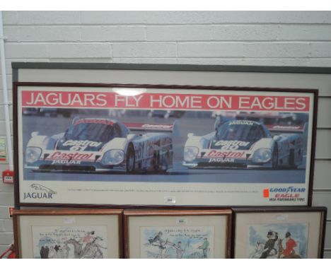 A vintage motor racing photographic print Jaguar