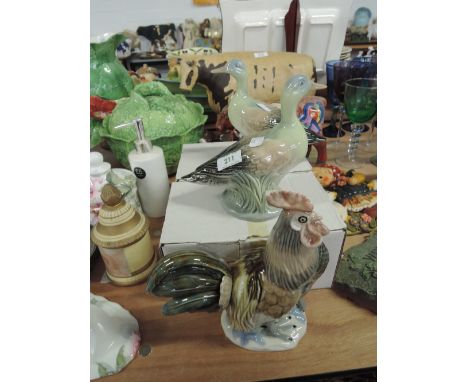 A selection of vintage bird theme ceramic figures by M Requena spain