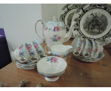 A vintage part tea service by Foley in the Corn flower design