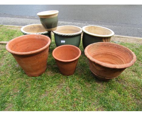 A collection of ceramic planters together with a few terracotta planters (7) 