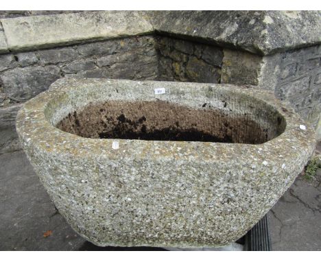 An unusual natural stone trough 77 cm max 