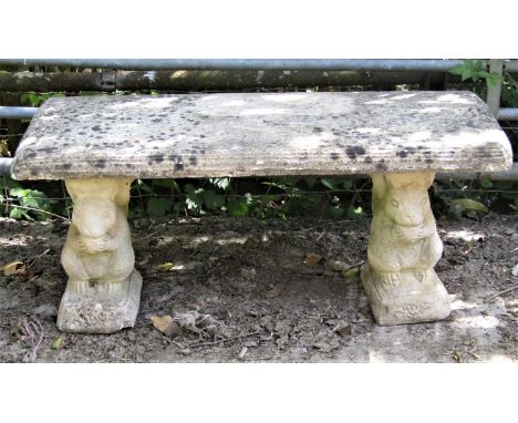 A garden bench rectangular supports in the form of squirrels, 100 cm in length 