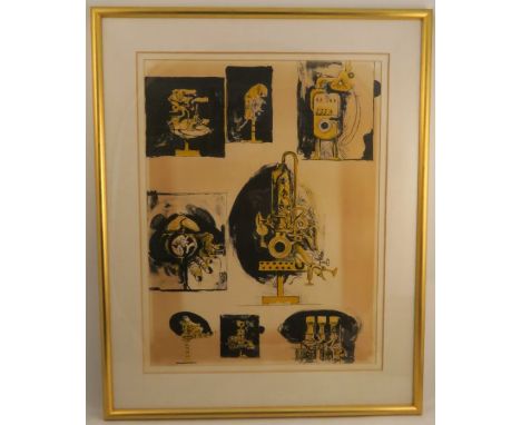 Graham Sutherland, a sheet of eight mechanical limited edition prints, 14/70, signed in pencil, 26ins x 19.5ins (D) - Looks t
