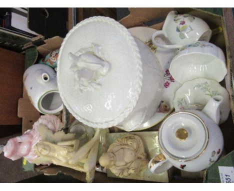 A collection of sundries, to include Royal Worcester, resin models, etc.