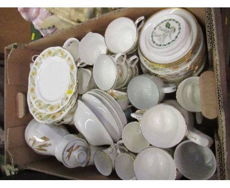A box of teaware, to include Royal Worcester, Duchess, etc. (36326)