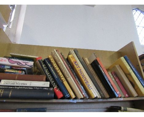 A shelf of art history books, and books on porcelain