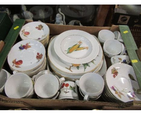 A box of Royal Worcester Evesham china