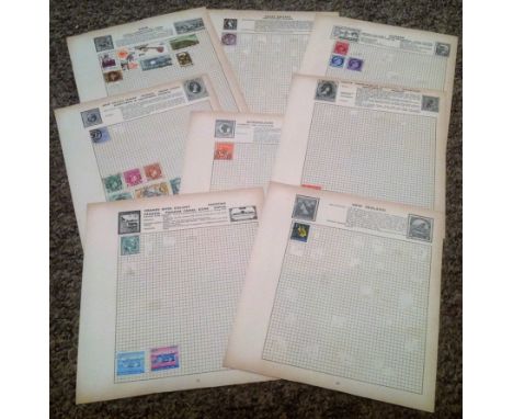 Commonwealth stamp collection 10 loose album pages countries include Ireland, India and Nigeria. Good condition. We combine p