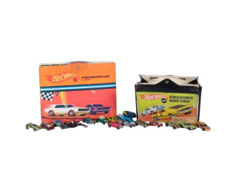 HOT WHEELS ''Redlines'' BY MATTEL - a 1967 x 24-car collector's case, and a 24-car collector's race case, including several V