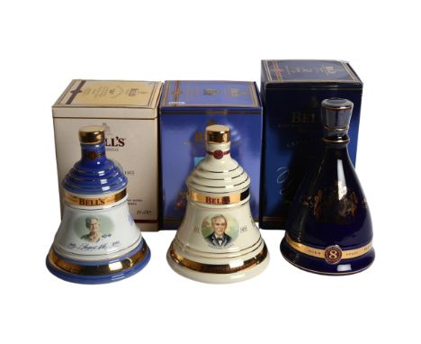 A Bell's Old Scotch Whisky Christmas 2003 decanter, boxed, full, a Bell's Extra Special Old Scotch Whisky decanter and box, c