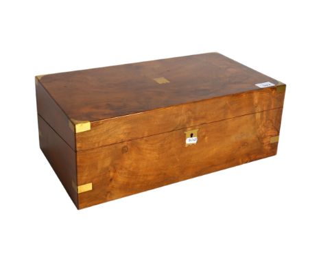 A Victorian walnut writing slope, with 1 inkwell, W46cm 